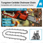 12" Carbide Tipped Saw Chain 3/8 LP 050 45DL for Craftsman Poulan