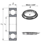 Deep Groove Ball Bearings 65x90x13mm for Various Models (6913NR2RS)