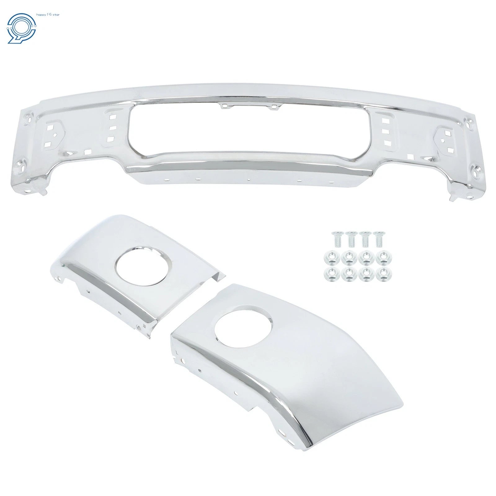 Chrome Front Bumper Face Bar with Fog Lamp Holes for Ford F-150 (2009–2015)
