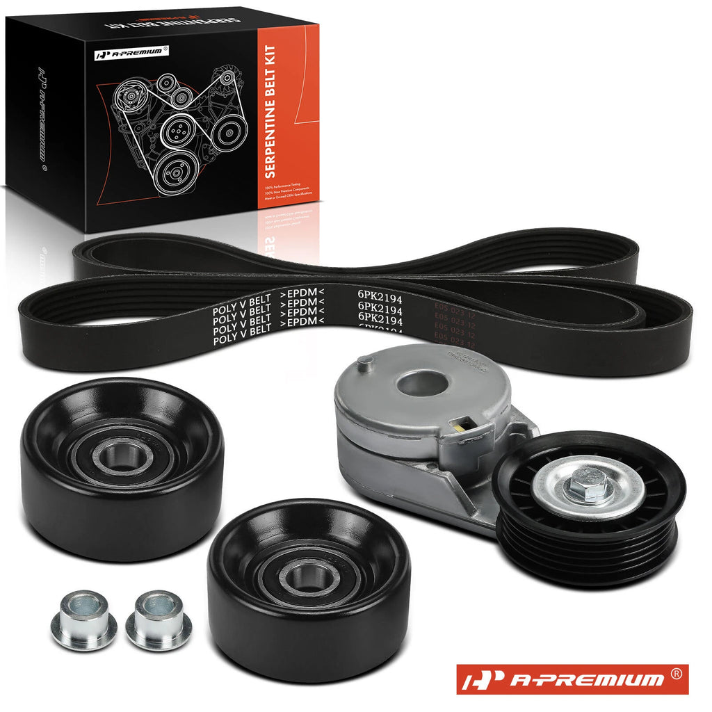 Set of 4 Serpentine Belt Drive Components for Chevy Malibu (2002–2003)