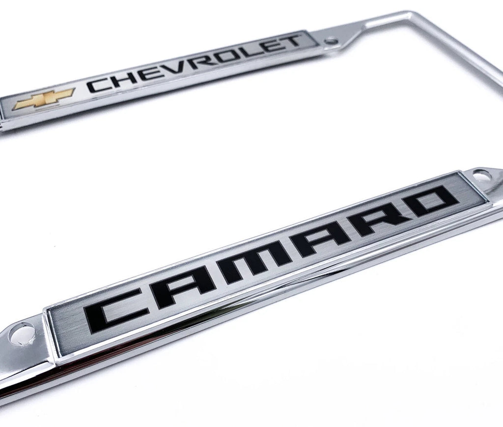 License Plate Frame Gold Bowtie Emblem Replacement for Chevy Camaro (2010–2024)