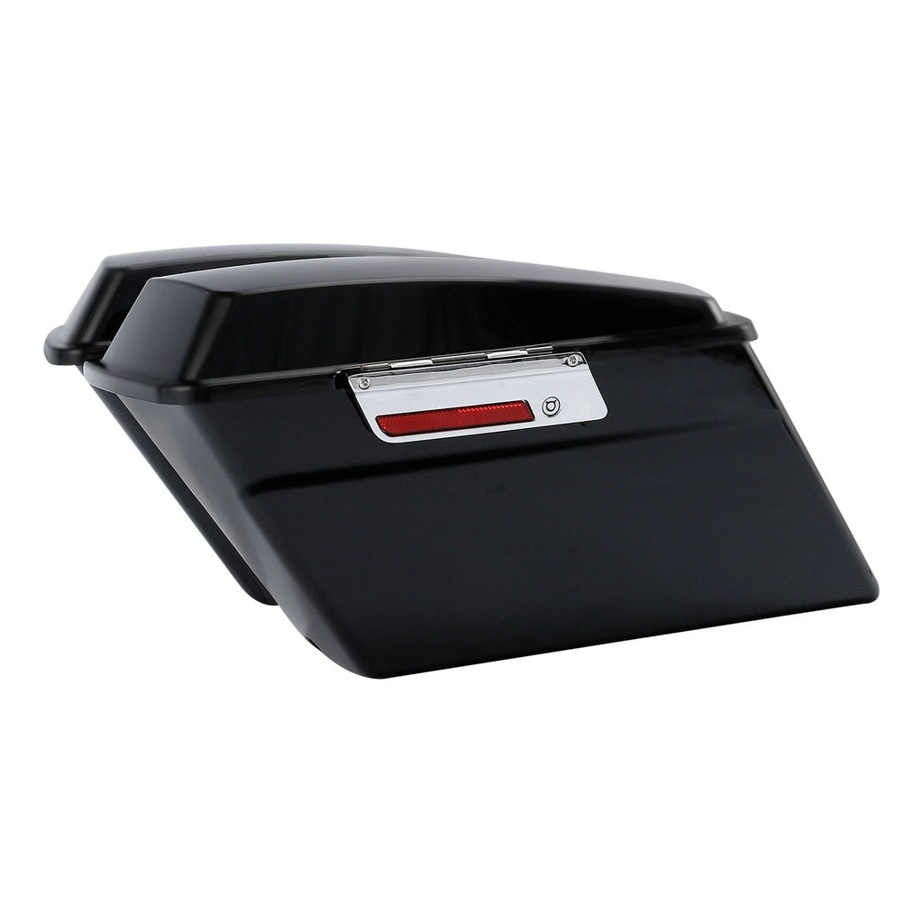 Matte Black Hard Saddle Bags Trunk w/Lid & Latch for Harley Touring (1994–2013)