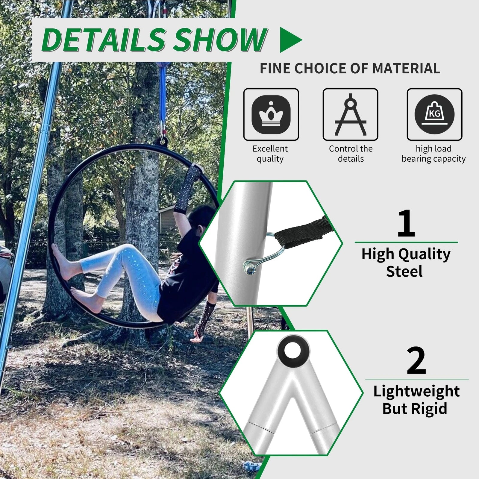 Aerial Yoga Stand Frame for Indoor Outdoor Fitness (10FT)