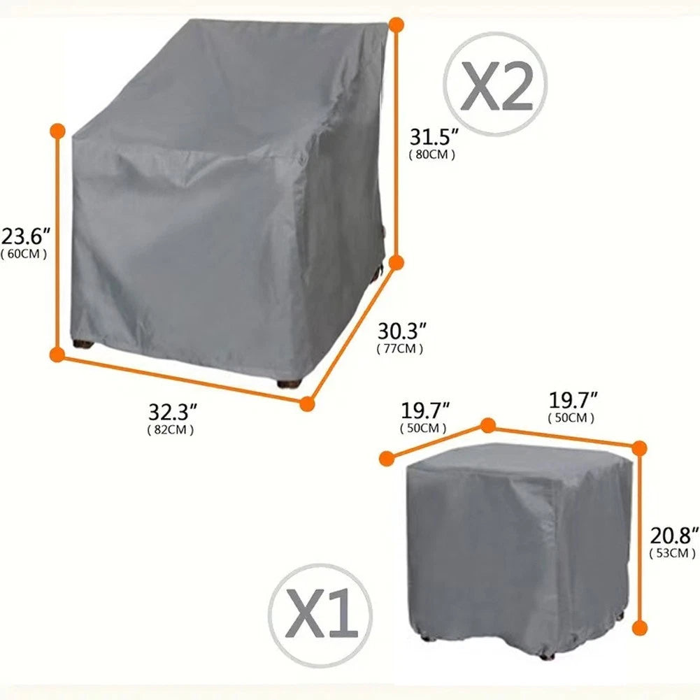 Set of 3 Waterproof Patio Furniture Covers for Sofa Table Chairs