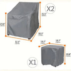 Set of 3 Waterproof Patio Furniture Covers for Sofa Table Chairs