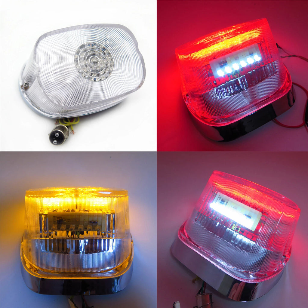 LED Clear Tail Brake Light Turn Signal Lamp for Harley Sportster Softail
