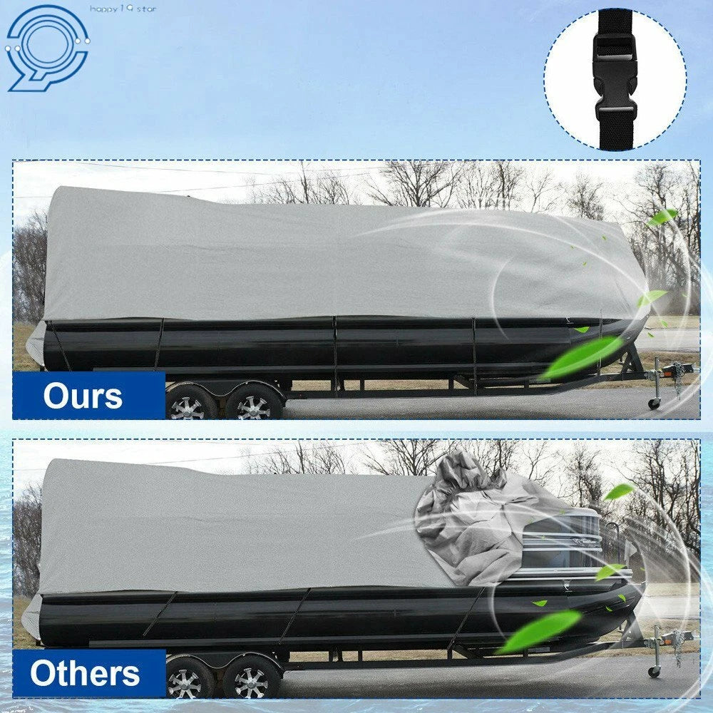 Waterproof Heavy Duty Boat Cover for Pontoon (21-24 FT)