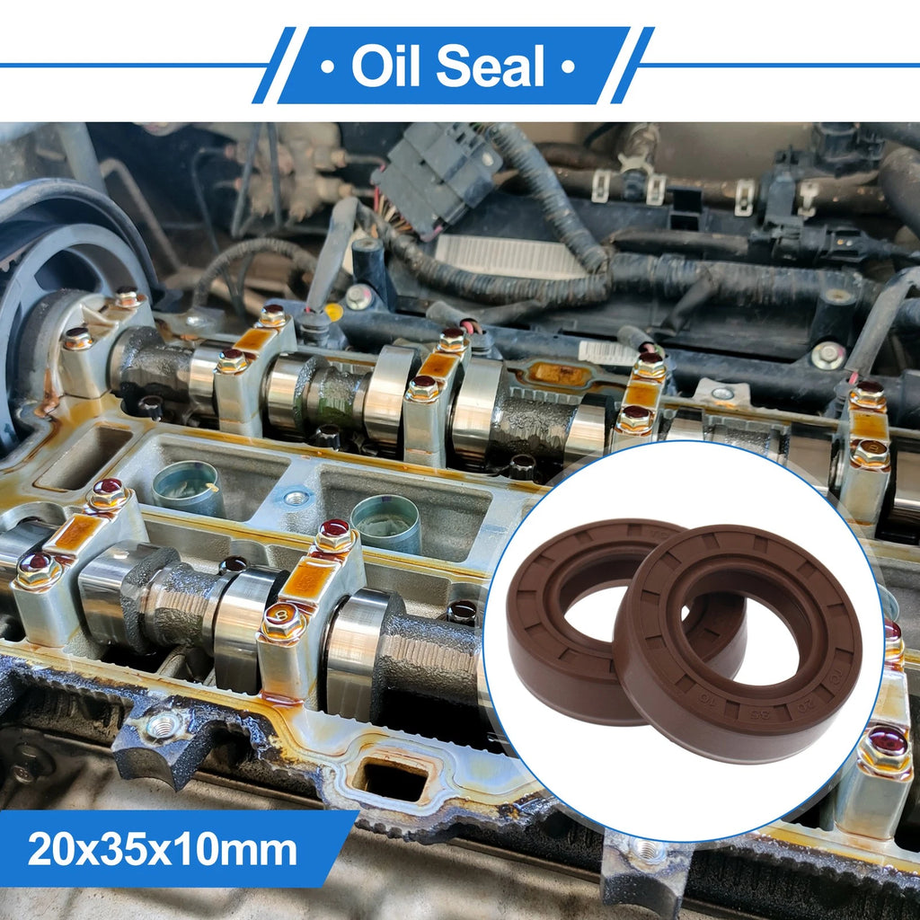 2X Oil Seal Rotary Shaft Seal FKM Rubber 20x35x10mm for Various Models