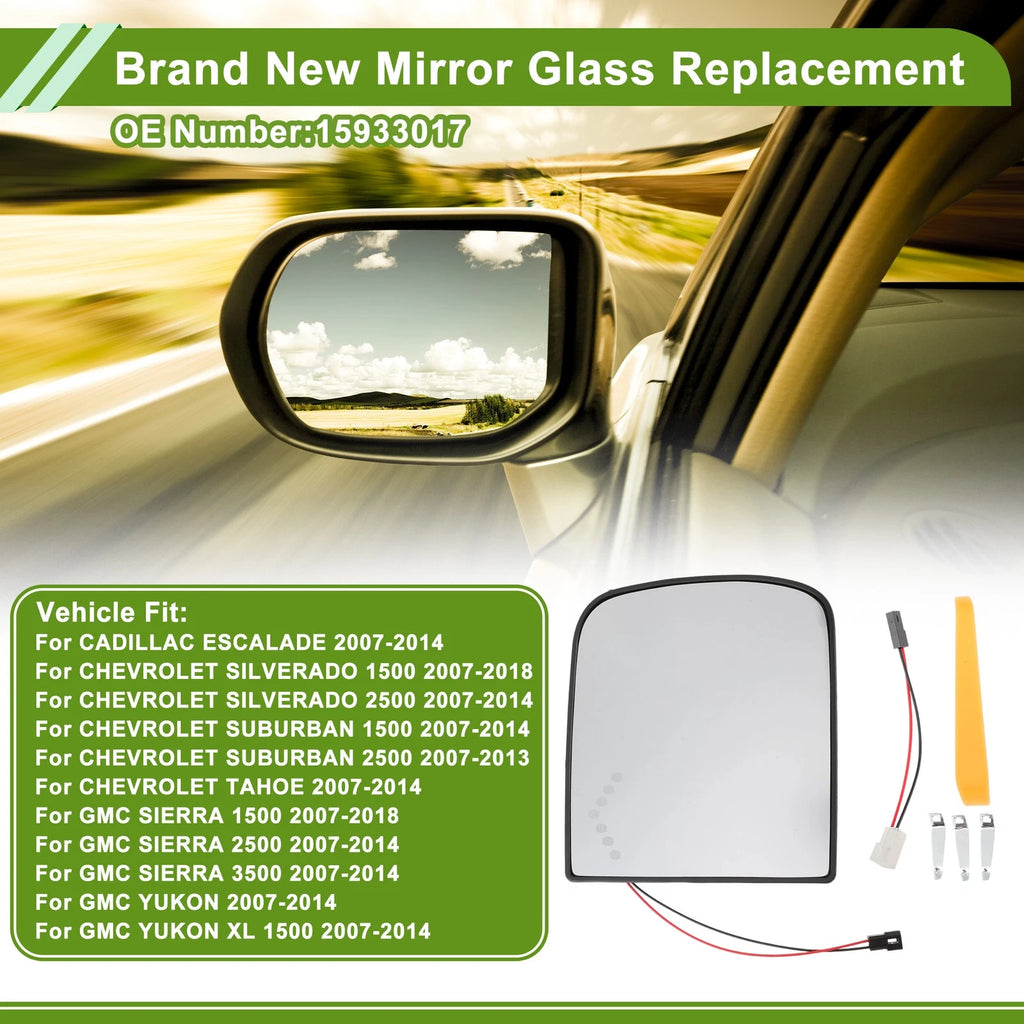 Mirror Glass Replacement for Cadillac Escalade (2007–2014) Convex No. 15933017