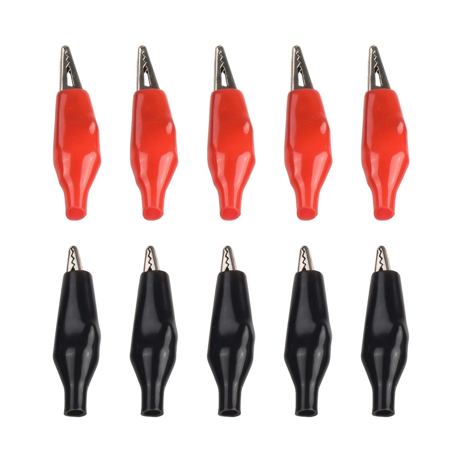 Set of 10 Insulated Crocodile Clips Battery Connectors 5A Clamps