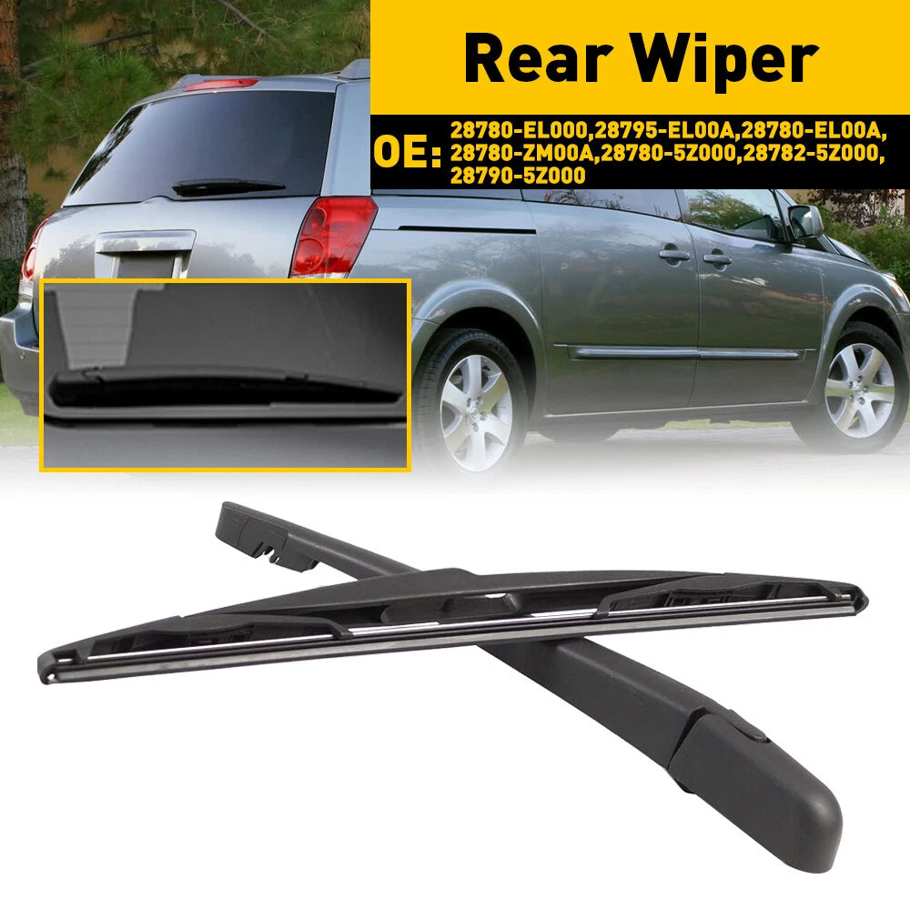 Rear Window Wiper Arm & Blade for Nissan Versa (2007–2011) Rubber