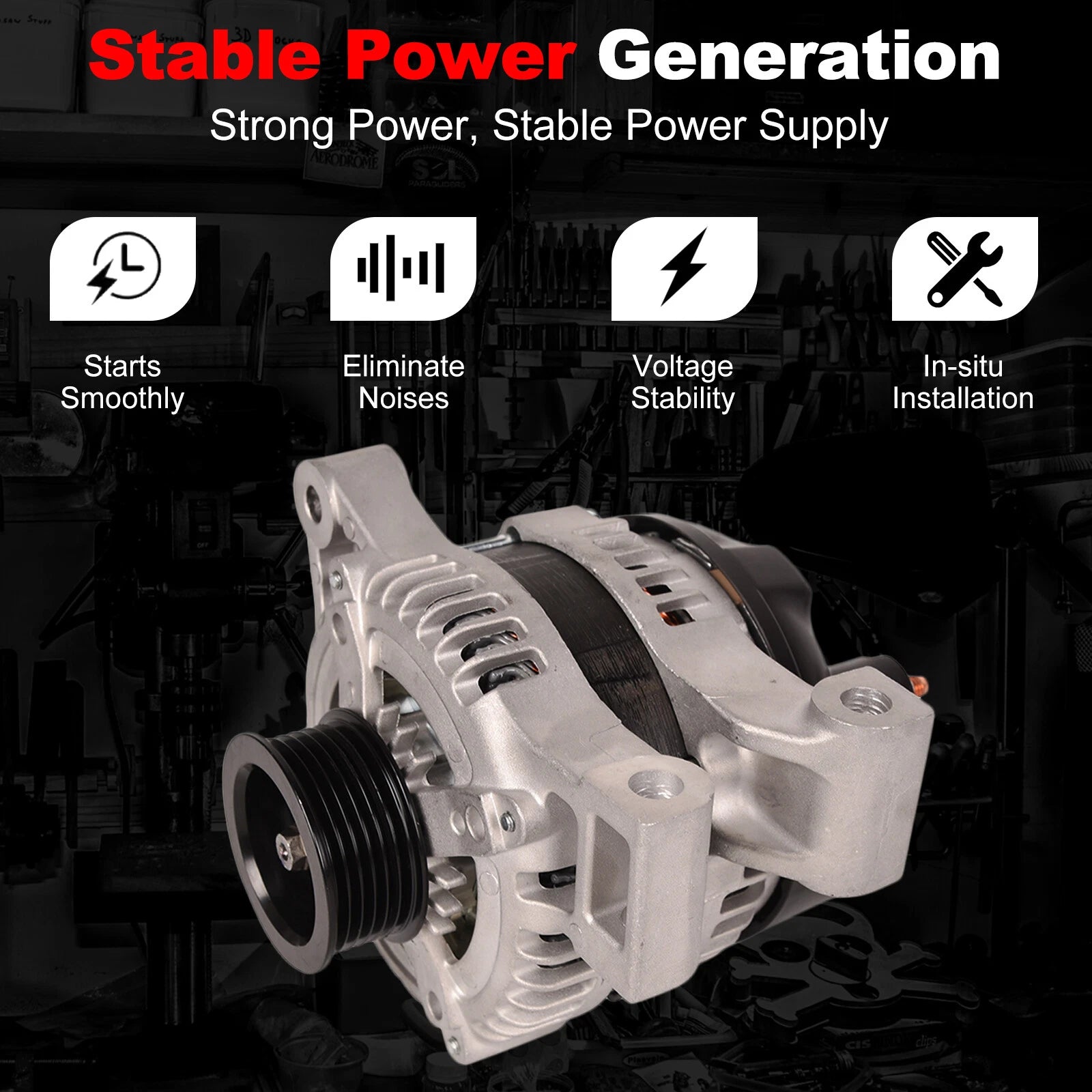 Alternator for Chevy Malibu (2008-2012), Equinox (2008-2017), GMC Terrain (2013-2017)