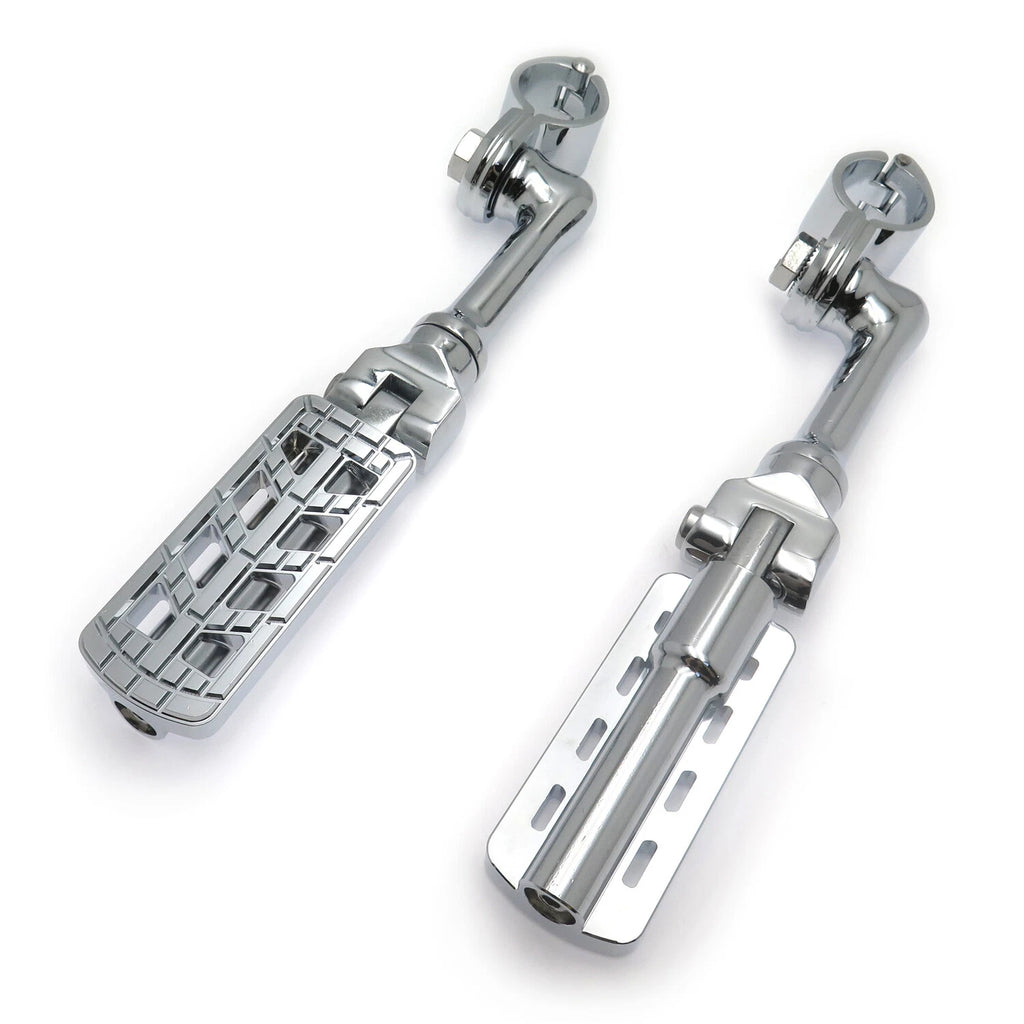 Chrome Dominator CNC FootPeg 1.25" w/ 4.5" Mounting Bracket for Harley Softail