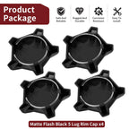 4X Matte Flash Black 5 Lug Rim Cap for Polaris RZR Turbo Pro R (2022–2024)