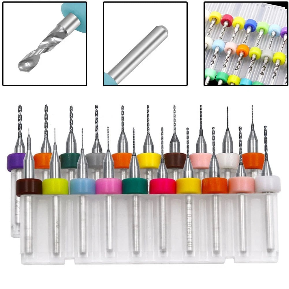 Set of 20 PCB Drill Bits 3.175mm Engraving 38mm Colorful 12mm