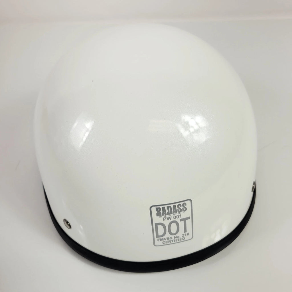 Bare Bones DOT Motorcycle Helmet for Universal Fit (XL) Pearl White Low Profile