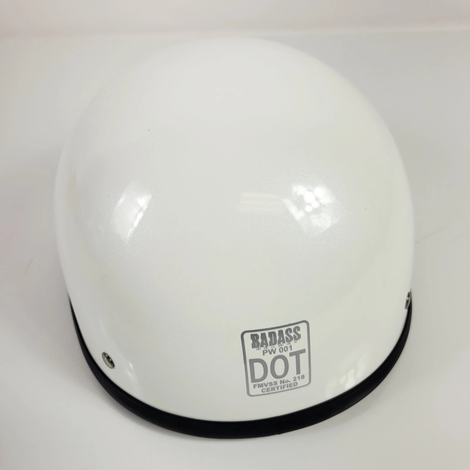 Bare Bones DOT Motorcycle Helmet for Universal Fit (XL) Pearl White Low Profile
