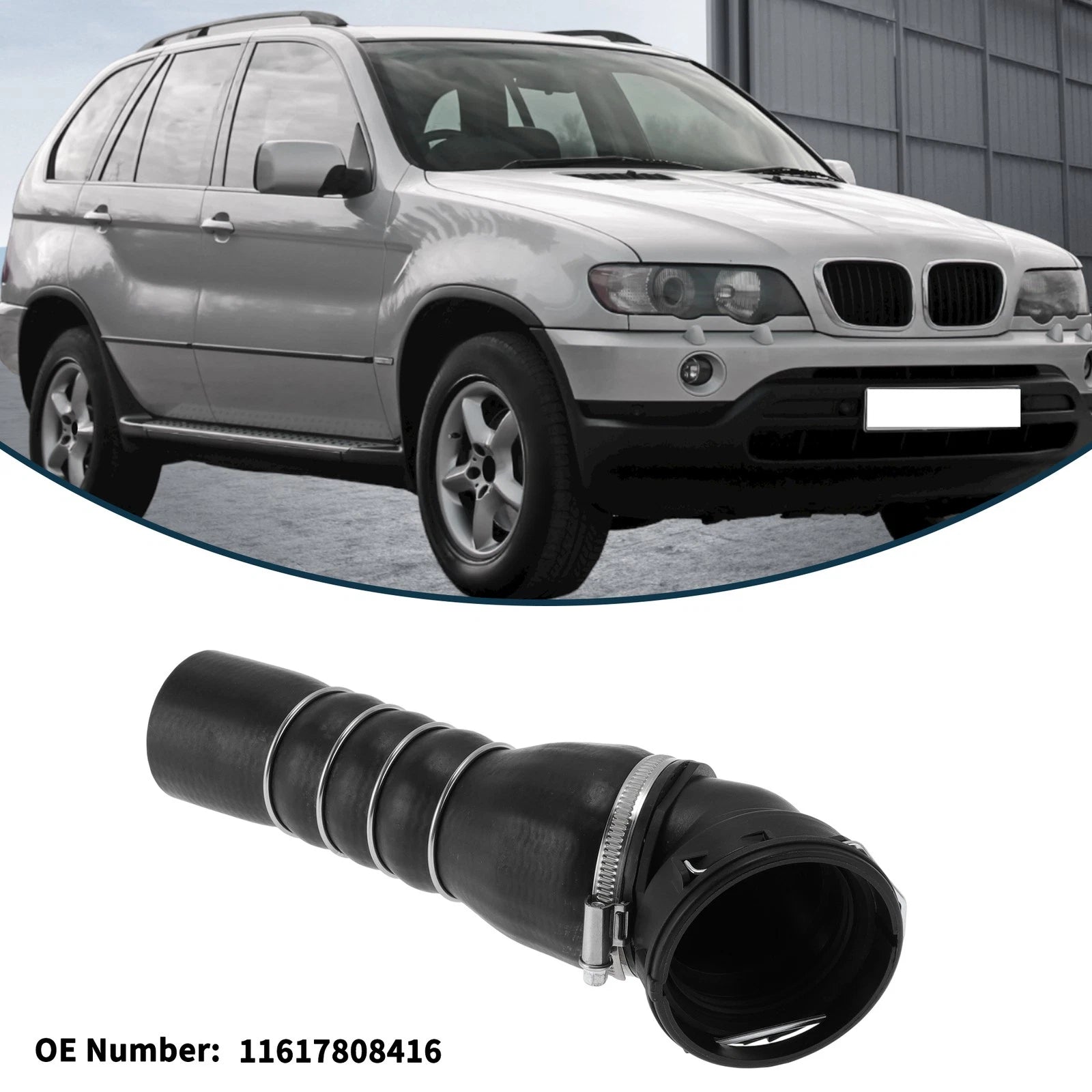 Radiator Hose for BMW 5 Series E60 (2005–2009) No. 11617808416 Black