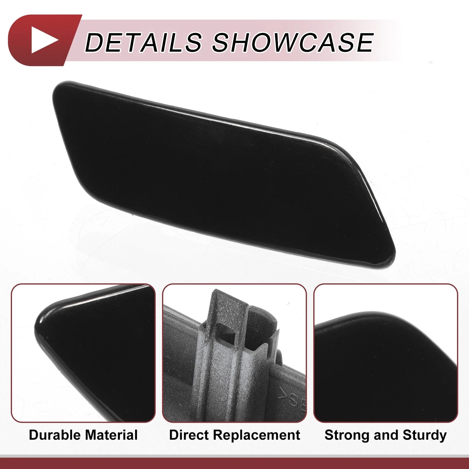 Front Right Washer Nozzle Cover Cap for Lexus GS200t (2016–2019) Black