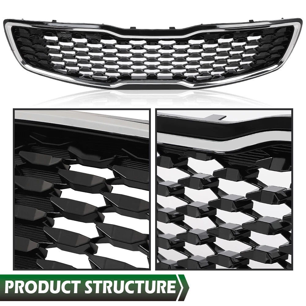 Front Bumper Upper Grille for Kia Forte5 Hatchback (2017–2018)
