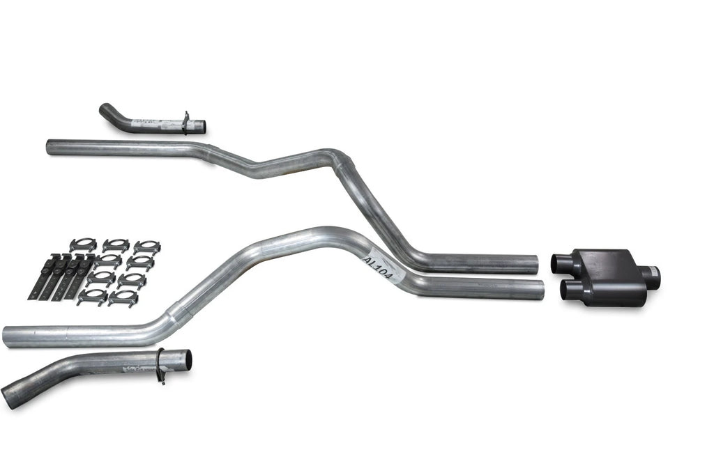2.5" Dual Exhaust Kit for Ford F-150 (2004–2014) - 1 Chamber Muffler, Corner Exit
