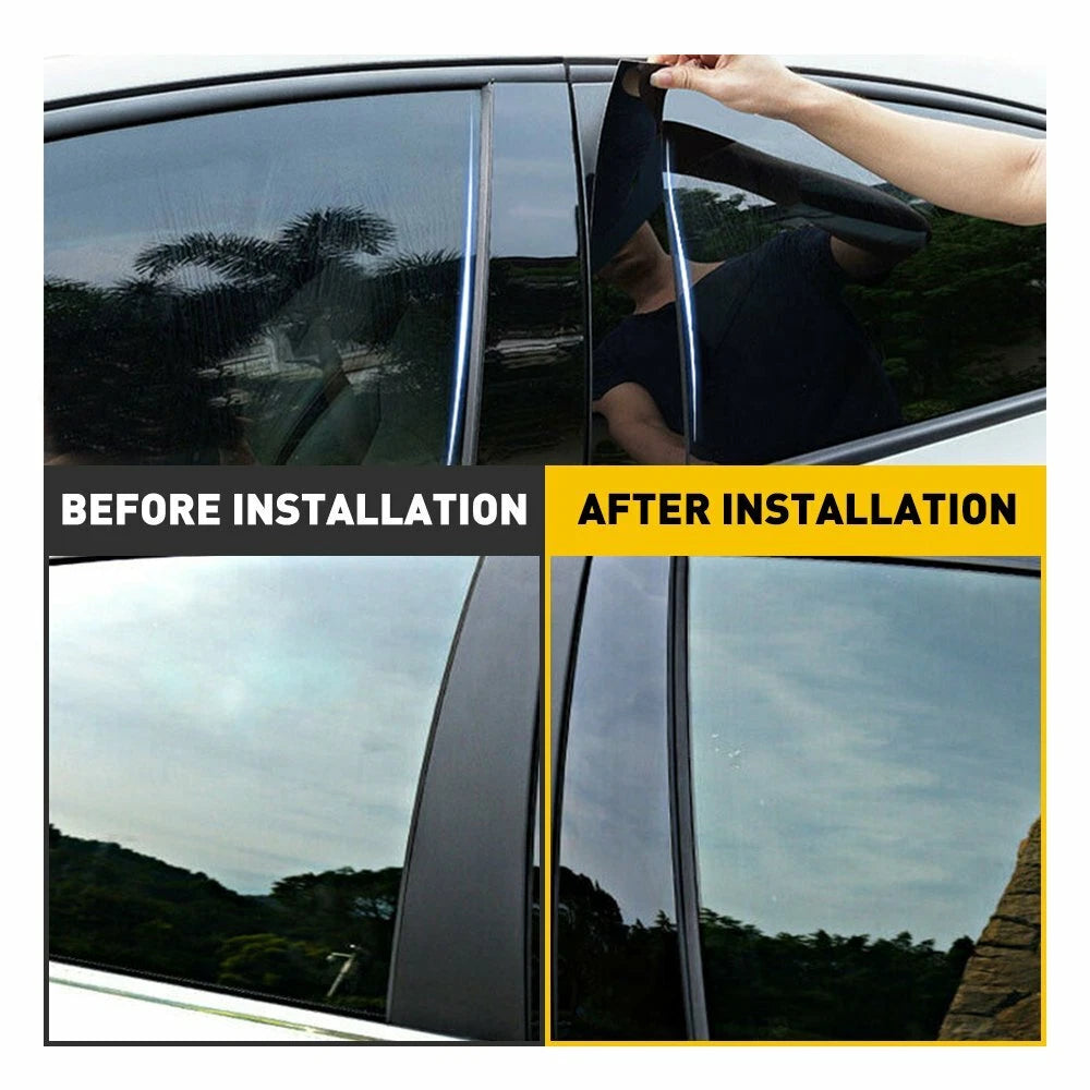 Set of 6 Black Pillar Posts for Toyota Corolla (2014–2018)