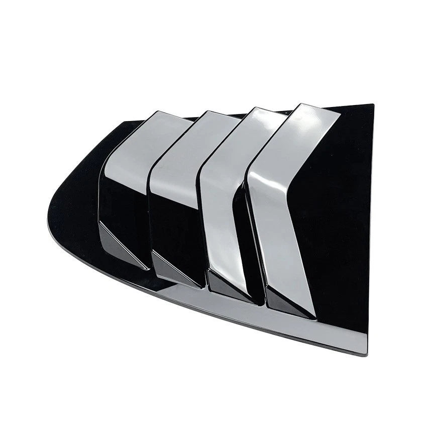 Gloss Black Rear Side Glass Shutter Cover Set of 2 for