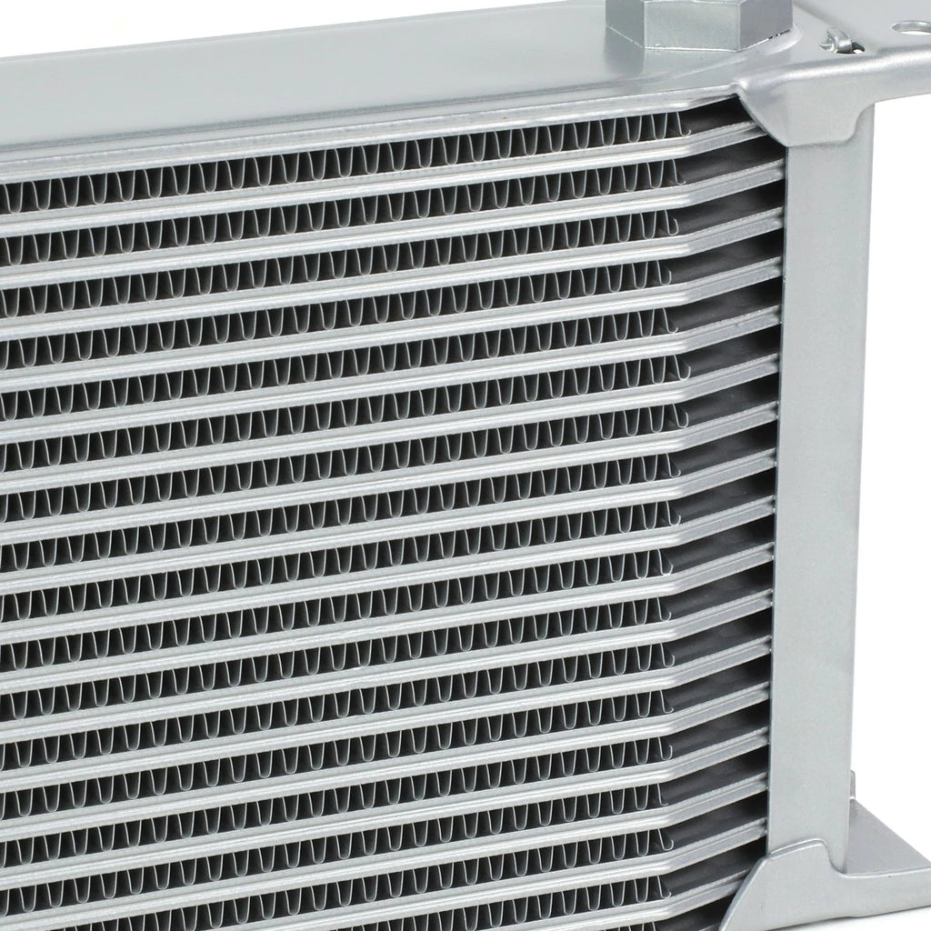 10-AN Oil Cooler for Racing Engine/Transmission (19 Row, Silver Aluminum)