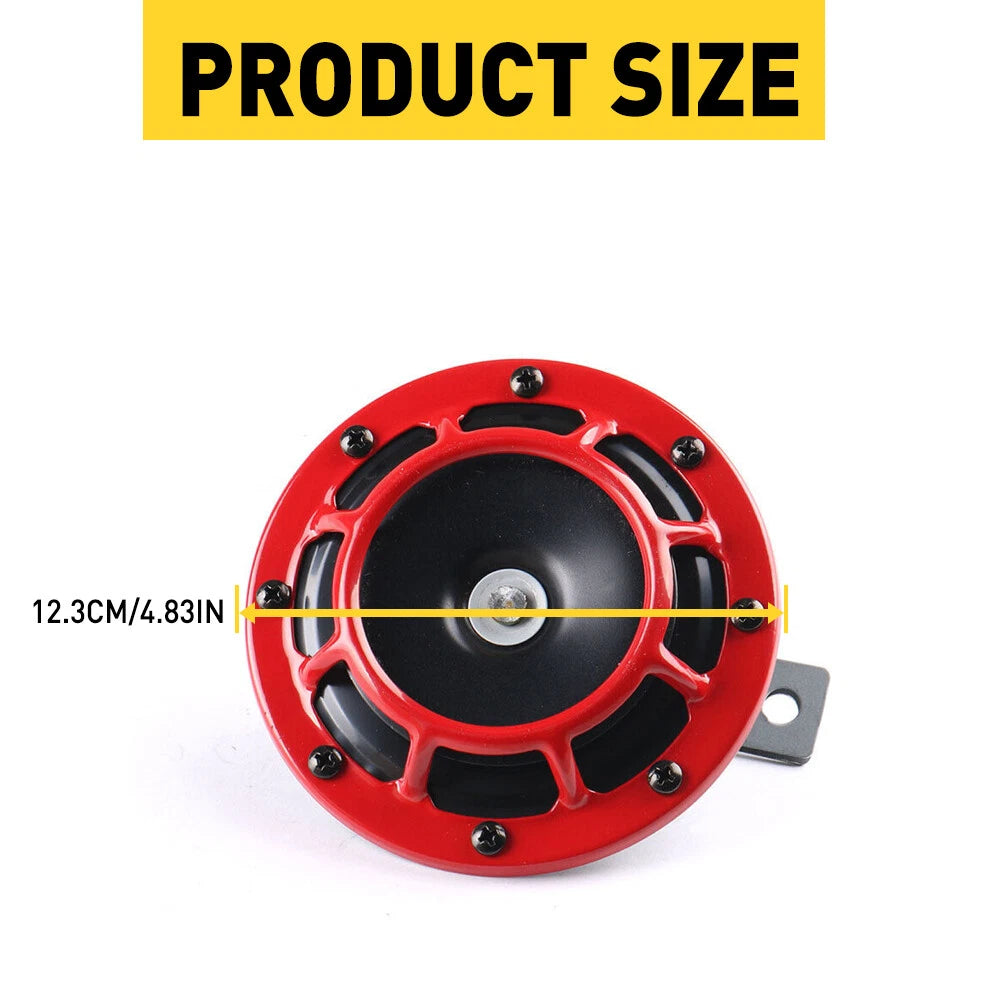 2X Super Loud Electric Car Air Horn Kit for Universal Vehicles (12V)