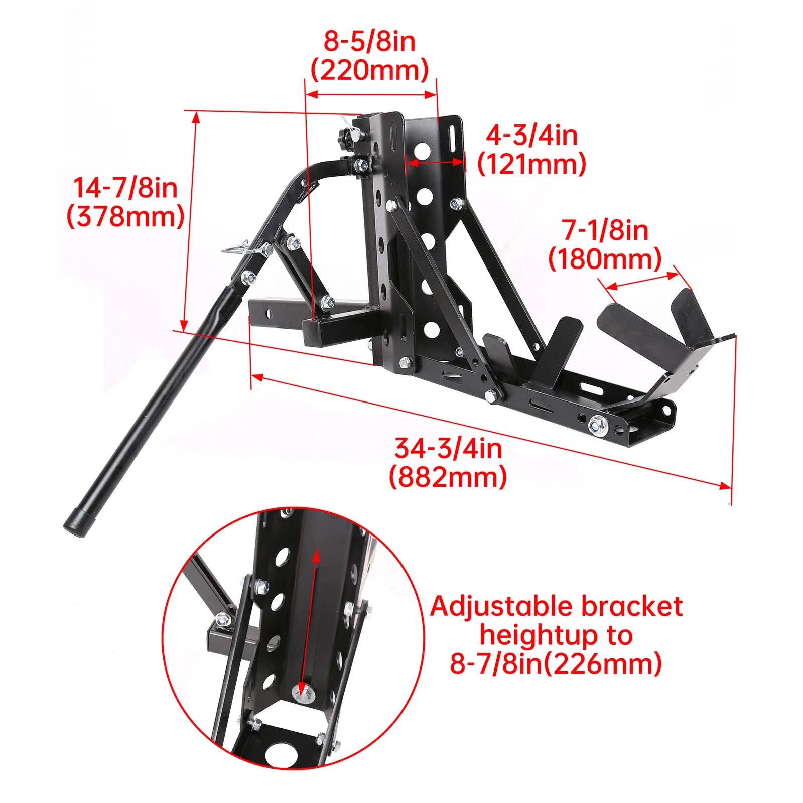 Motorcycle Trailer Carrier Tow Dolly Hauler Rack Hitch Mount 800LBS