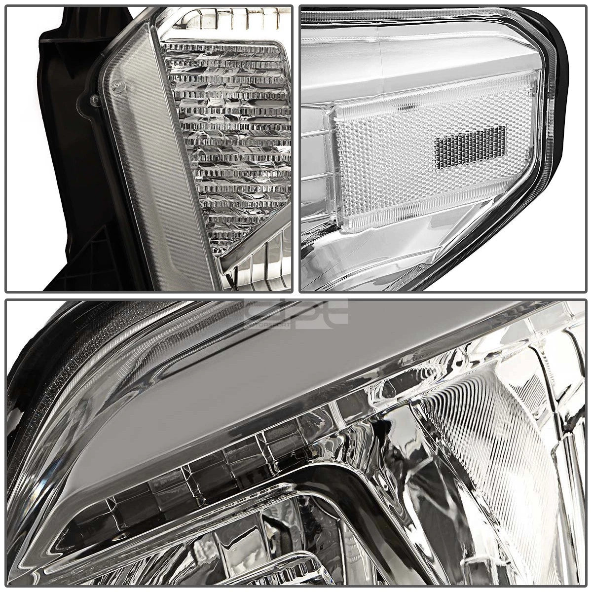 Pair of Chrome Housing Clear Corner Headlights for Toyota Tundra (2014–2021)