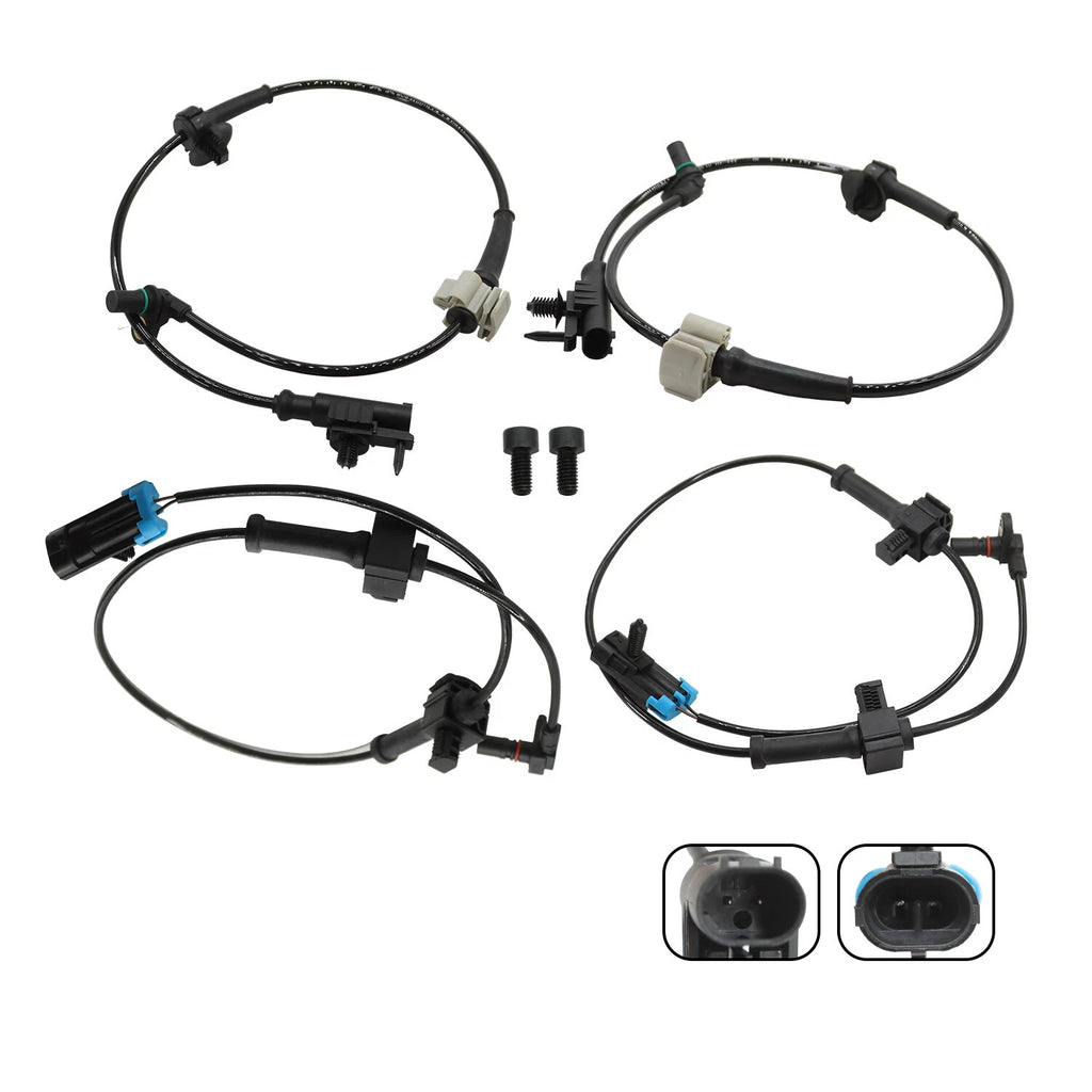 Set of 4 ABS Wheel Speed Sensors for Chevy Silverado, GMC Sierra 1500