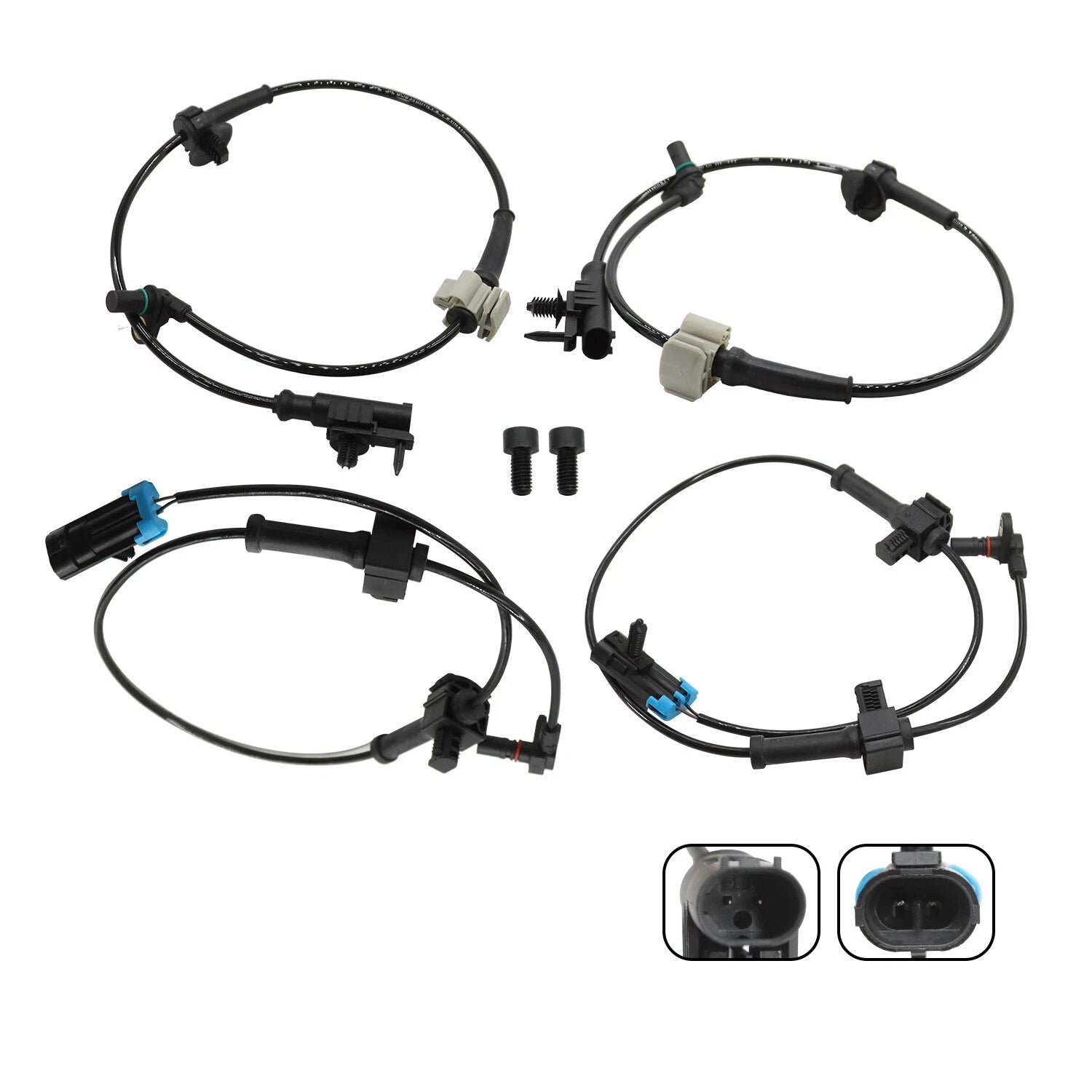 Set of 4 ABS Wheel Speed Sensors for Chevy Silverado, GMC Sierra 1500