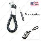 Genuine Leather Braided Key Chain Strap for Remote Car Key (2010–2020)