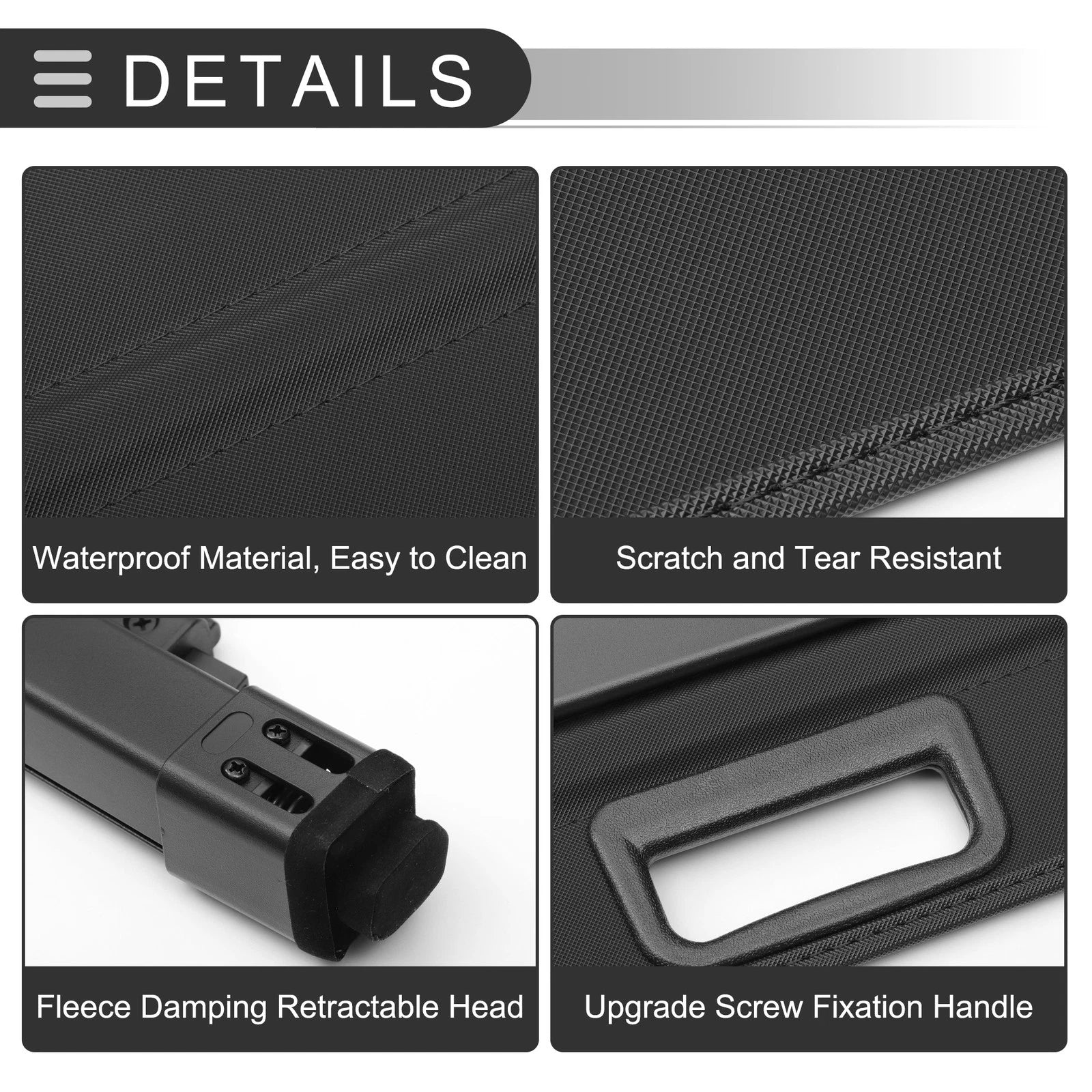 Retractable Cargo Cover for Mercedes-Benz Smart Fortwo (2016–2022) Gloss Black