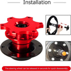 Quick Release Steering Wheel Hub Adapter for Universal Cars (Red)