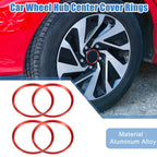 Set of 4 Wheel Hub Center Cover Rings for Honda Civic (2016–2021) Red