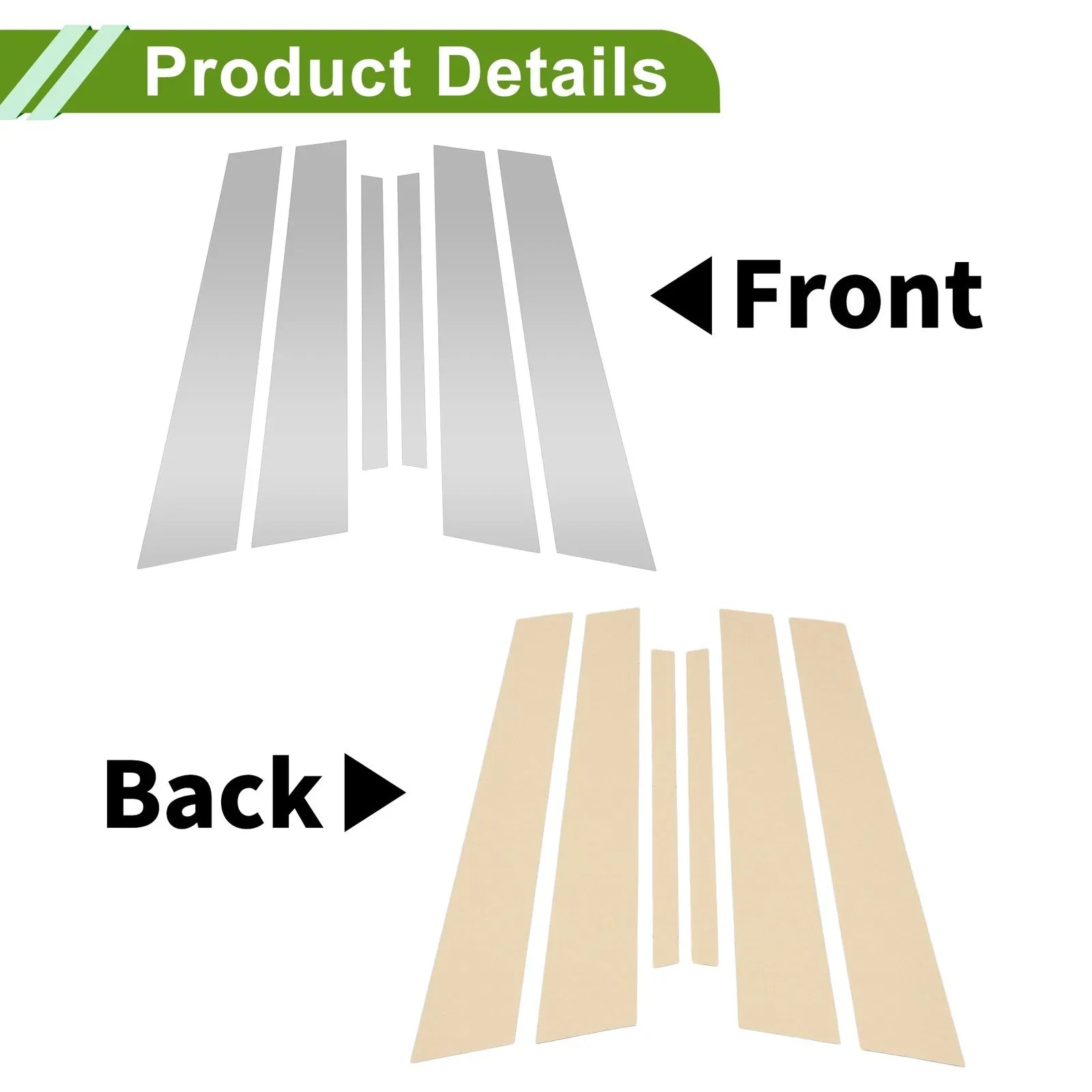 6 x Door Pillar Window Trim for BMW 3-Series (1999 - 2005)
