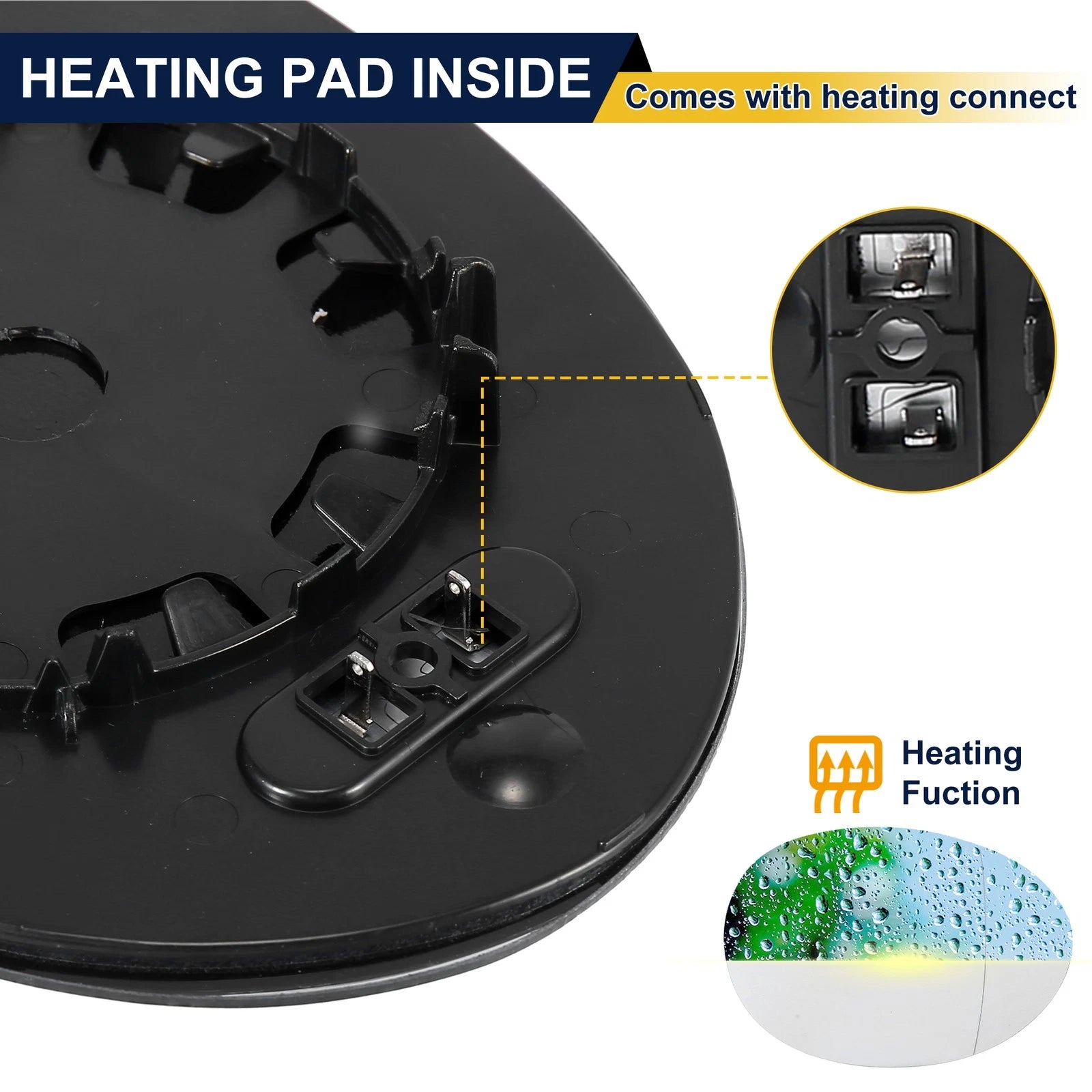Heated Mirror Glass w/ Backing Plate Right Side RH for Mini Cooper (2014–2020)