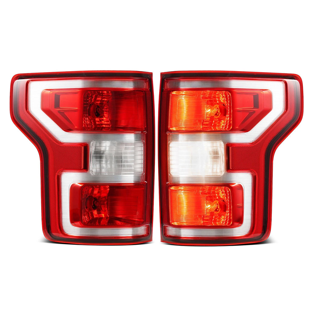 Pair Halogen Tail Light Lamps for Ford F-150 (2018–2020) w/ Bulb