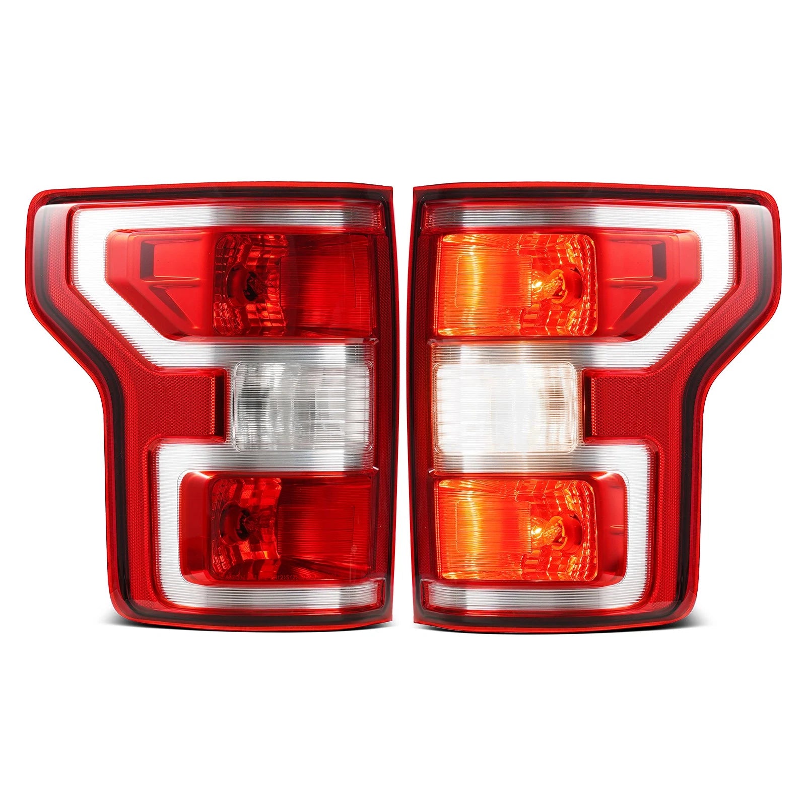 Pair Halogen Tail Light Lamps for Ford F-150 (2018–2020) w/ Bulb