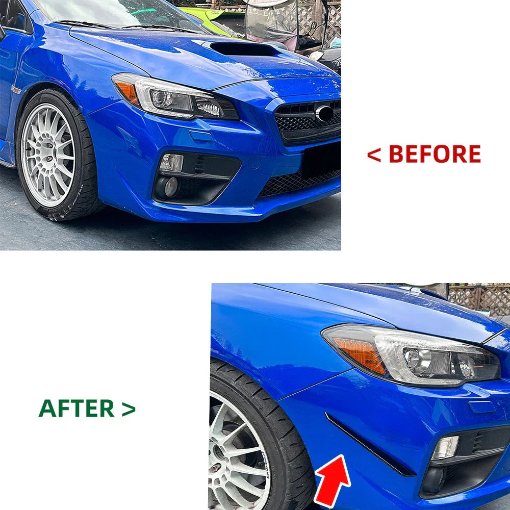 Gloss Black Front Bumper Side Canards for Subaru WRX STI VA (2015–2021)