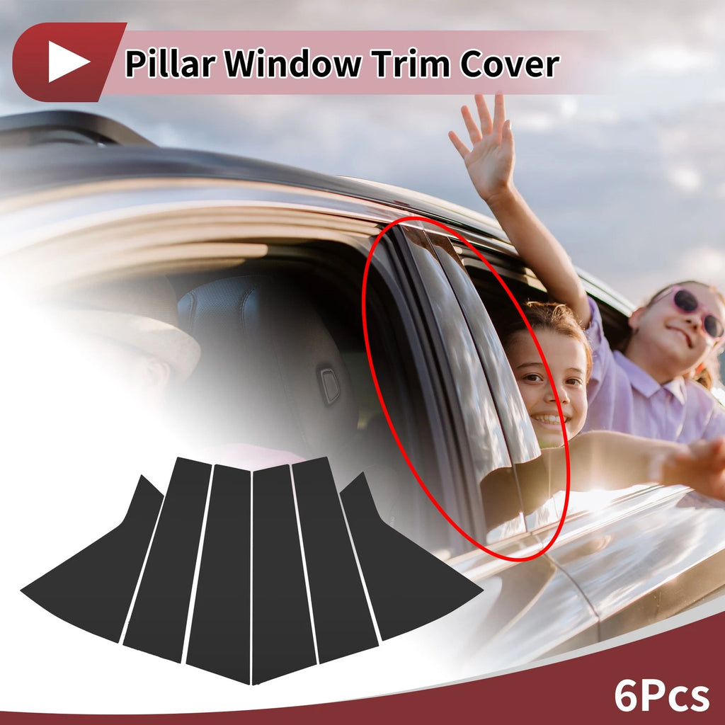 Set of 6 Door Pillar Window Trim for KIA EV6 GT (2021–2024) Black