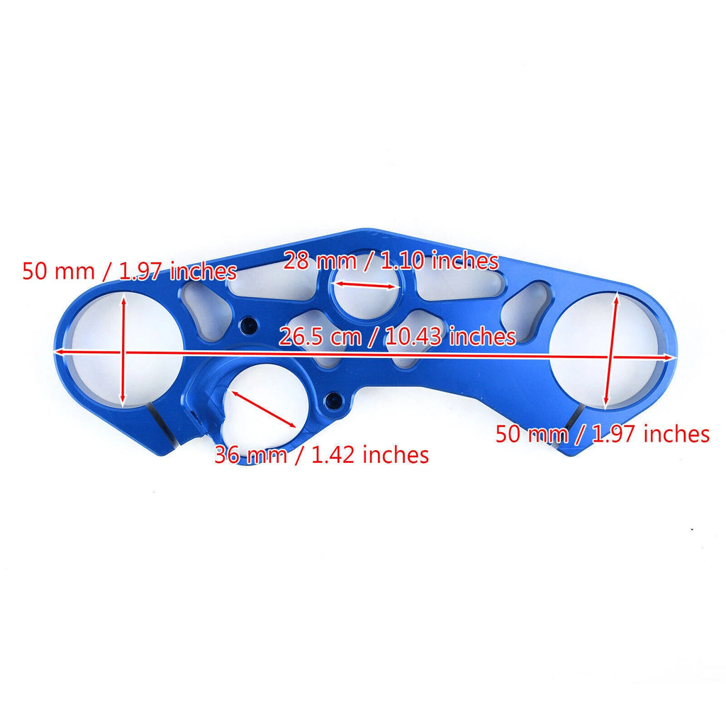 Lowering Triple Tree Front Upper Top Clamp for Suzuki GSXR 600 750 1000 (2001–2023) Blue T9