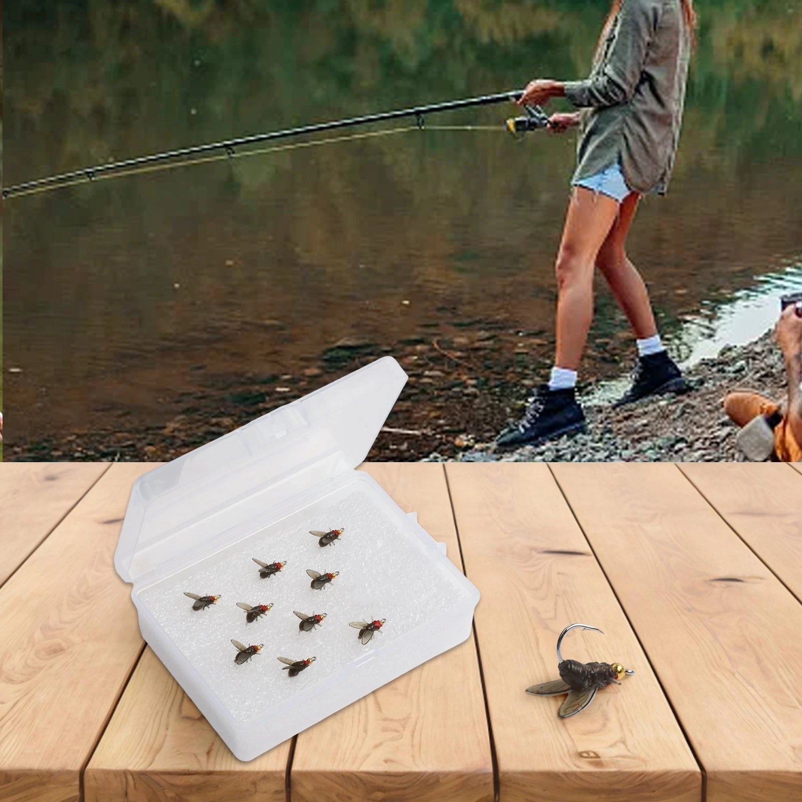 2010pcs High Carbon Steel Hooks for Trout and Salmon Fly Fishing
