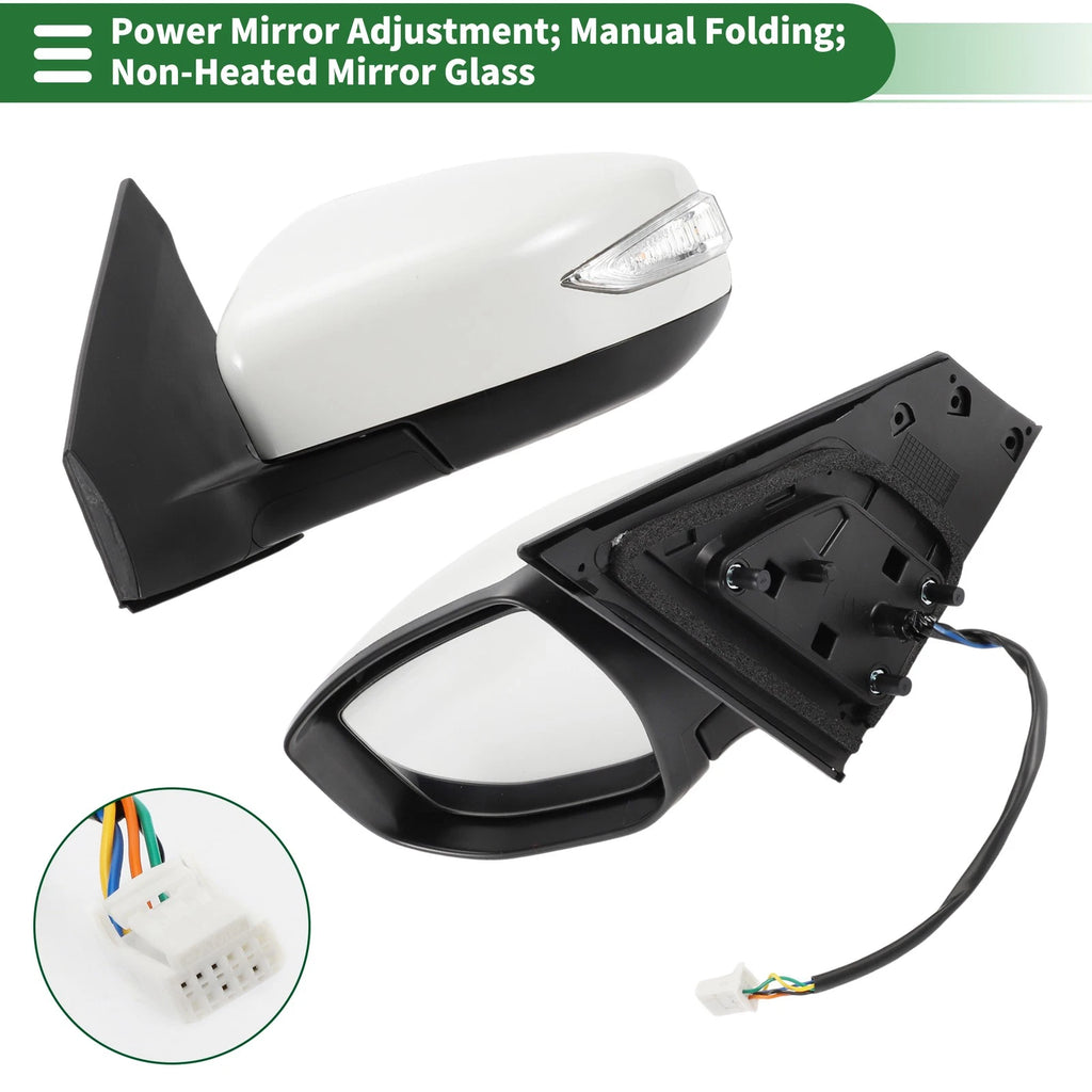 Left Side Door Mirror for Nissan Sentra (2016–2019) Manual Folding White
