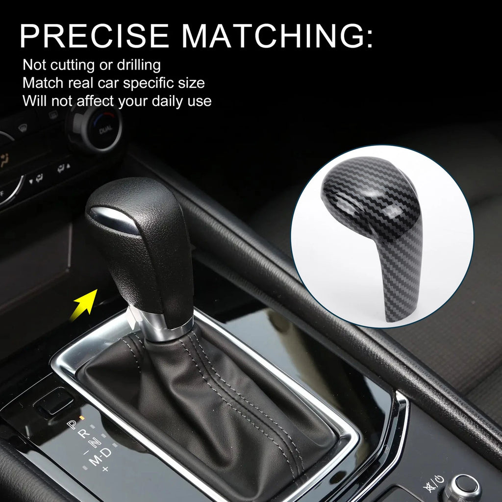 Carbon Fiber Gear Shift Knob Decorator Cover for Mazda CX-5 (2017–2023)