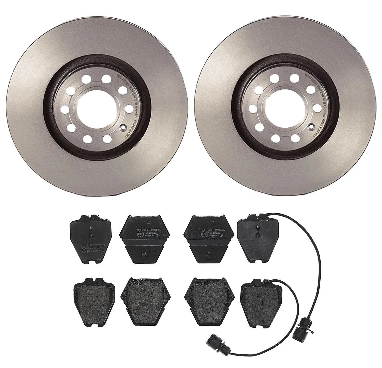 Brembo Front Brake Kit Disc Rotors & Low-Met Pads for Audi Allroad Quattro S4 (2001–2005)