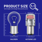 2X Red LED Stop Turn Signal Brake Tail Light Bulbs for BAY15D