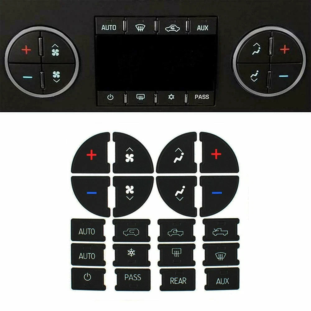 AC Dash Button Repair Kit Decal Stickers for Chevrolet GMC Tahoe
